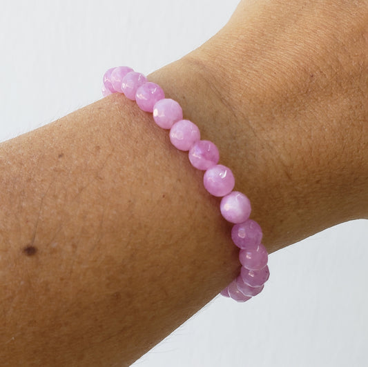 Pulsera Agata rosa facet