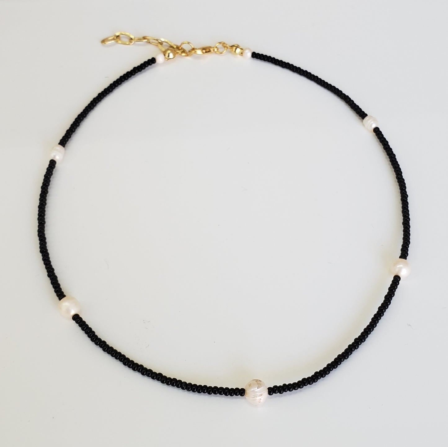 Choker negro perlas