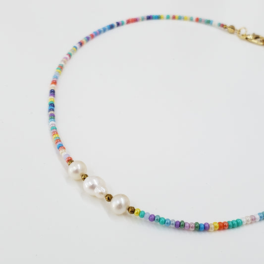 Choker colores 3 perlas