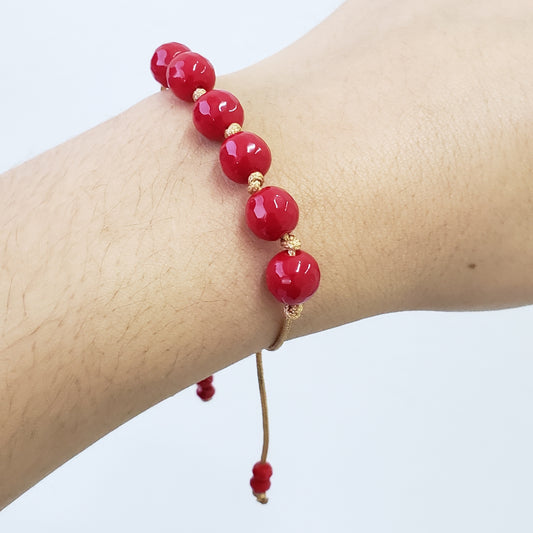 Pulsera 6 Agata roja