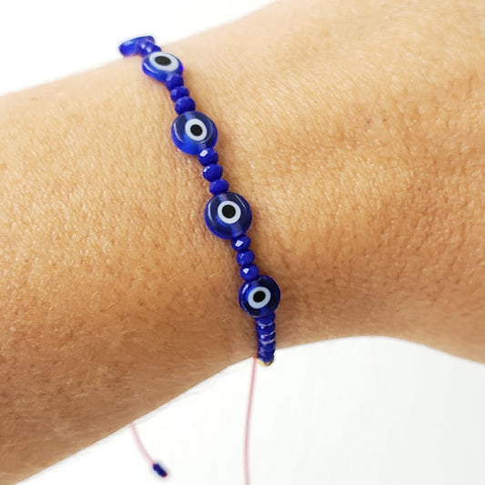 Pulsera ojo cristal azul