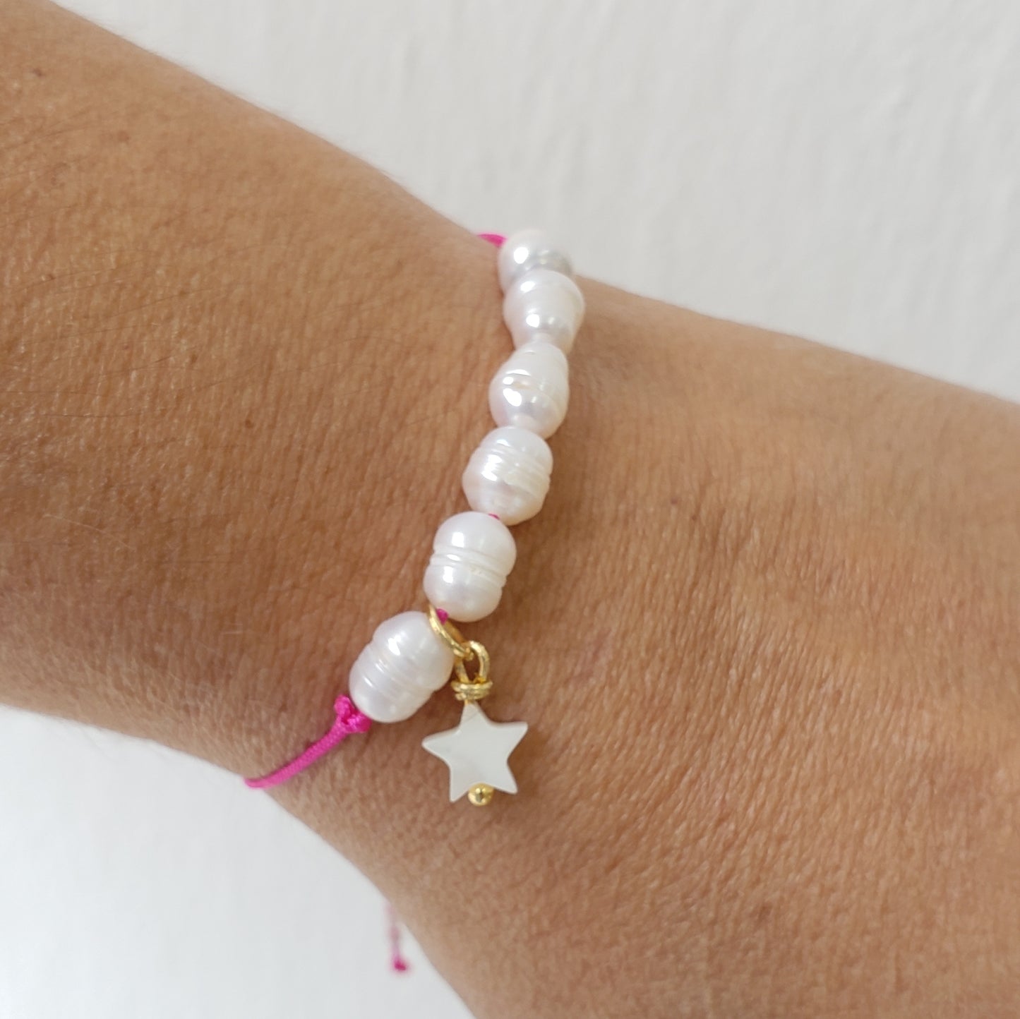 Pulsera 6 perlas y estrella