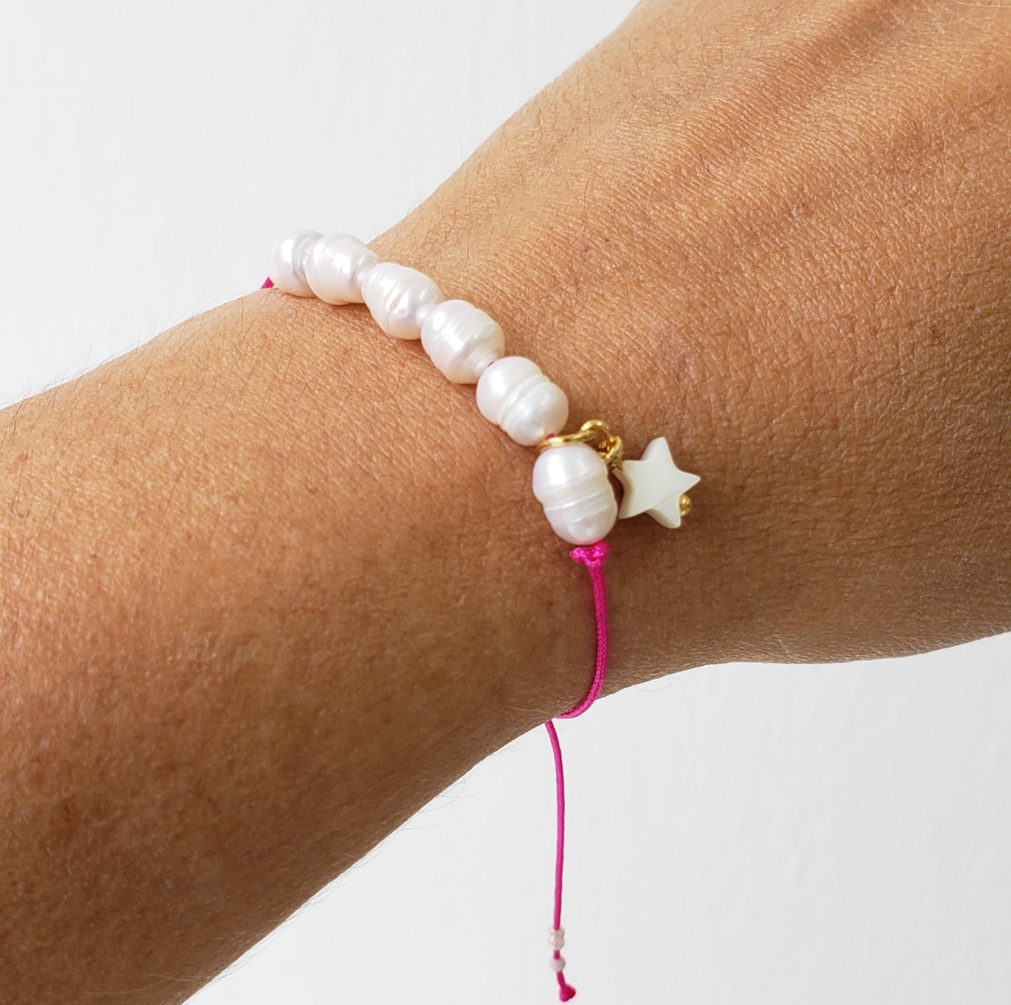 Pulsera 6 perlas y estrella